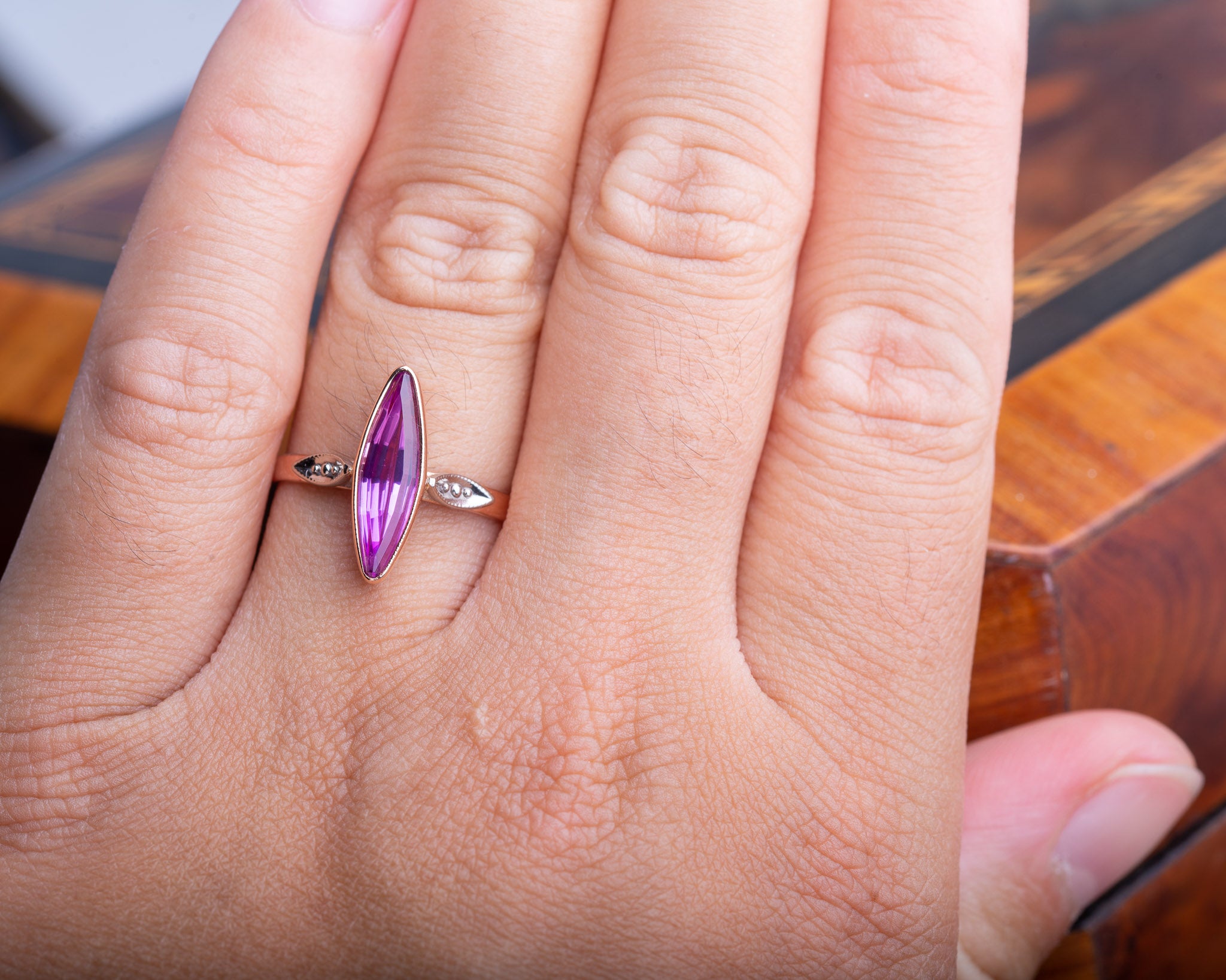 Vintage Tourmaline Navette Ring - LUXORIA VITA