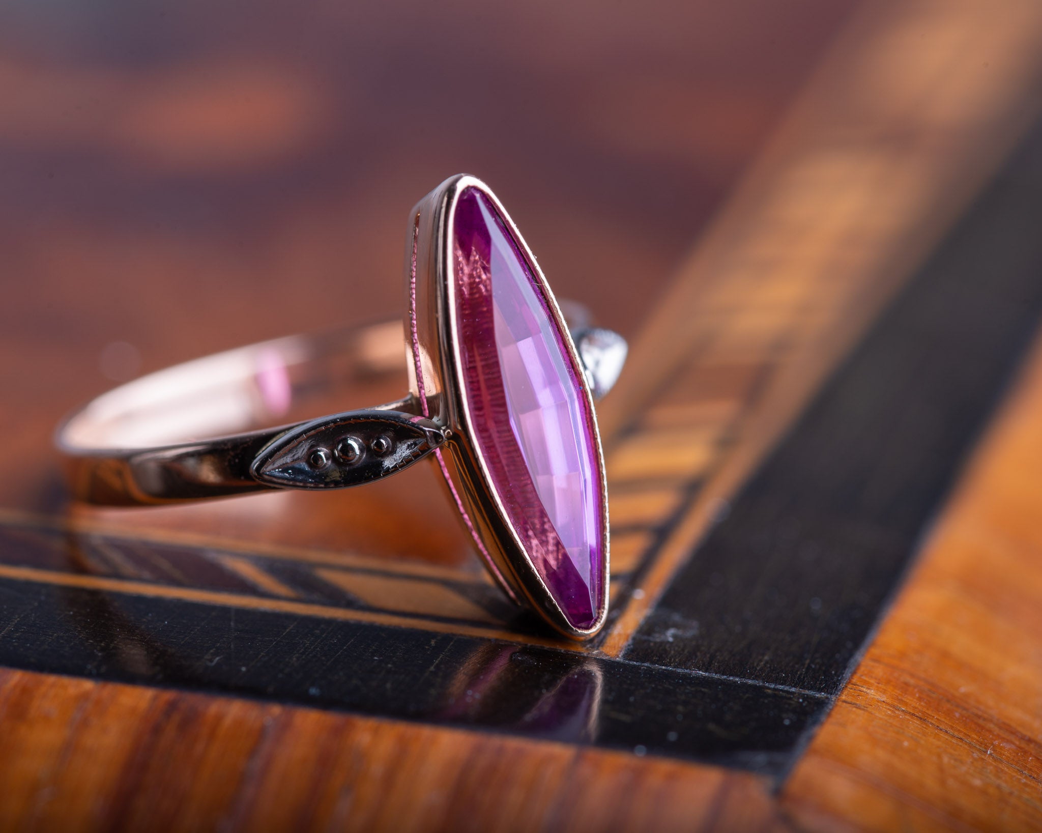 Vintage Tourmaline Navette Ring - LUXORIA VITA