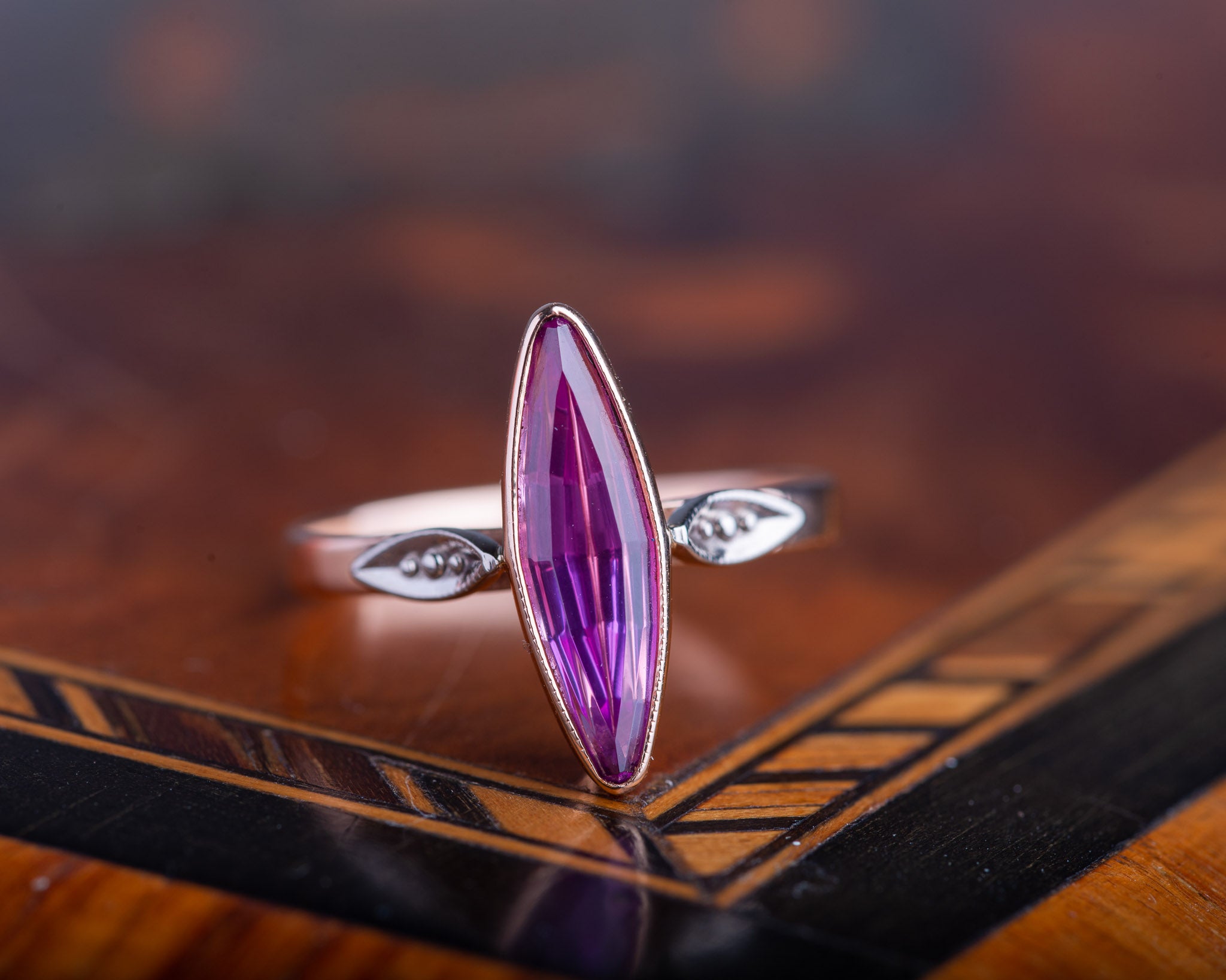 Vintage Tourmaline Navette Ring - LUXORIA VITA