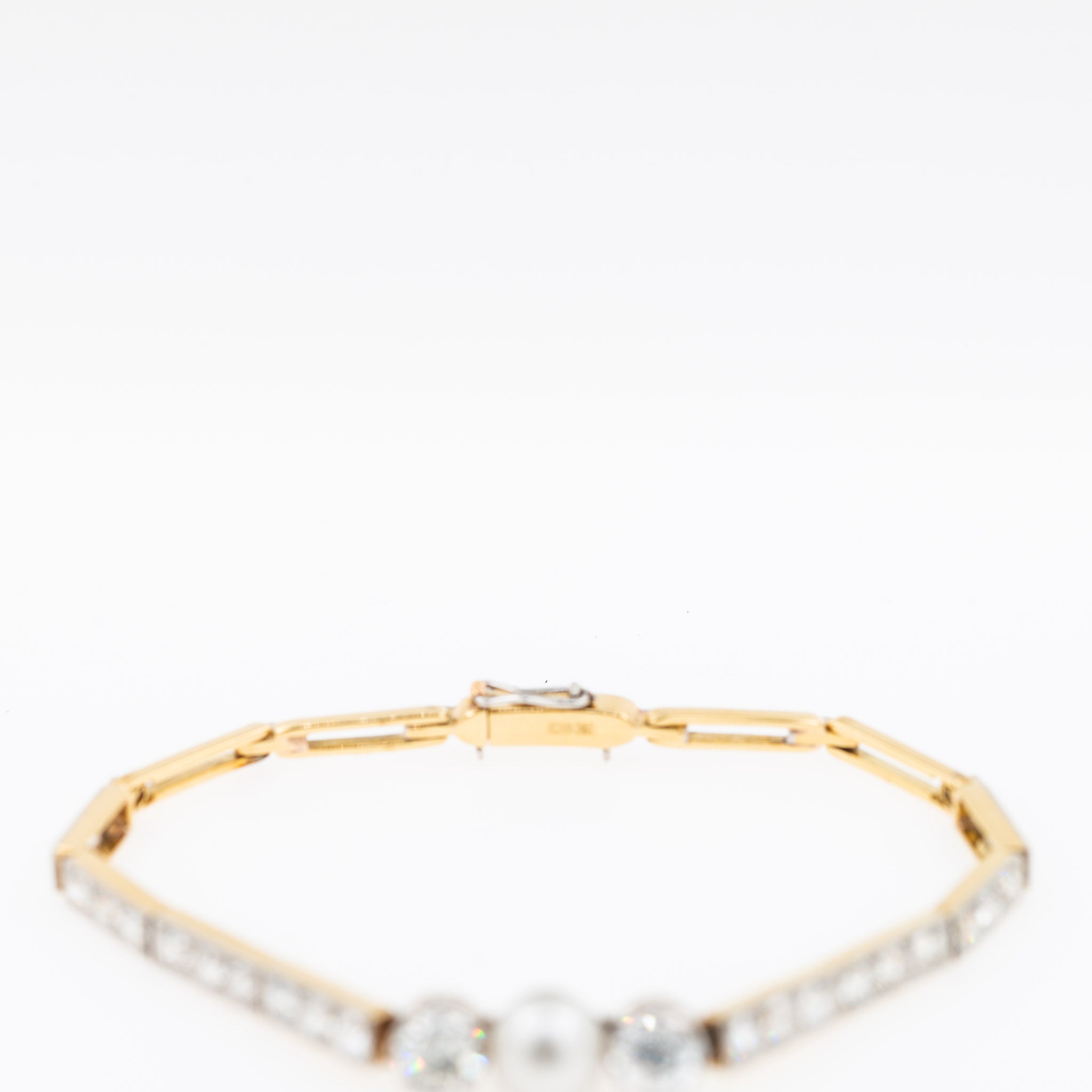Art Deco Style 4.60ct Diamond Pearl Bracelet - LUXORIA VITA