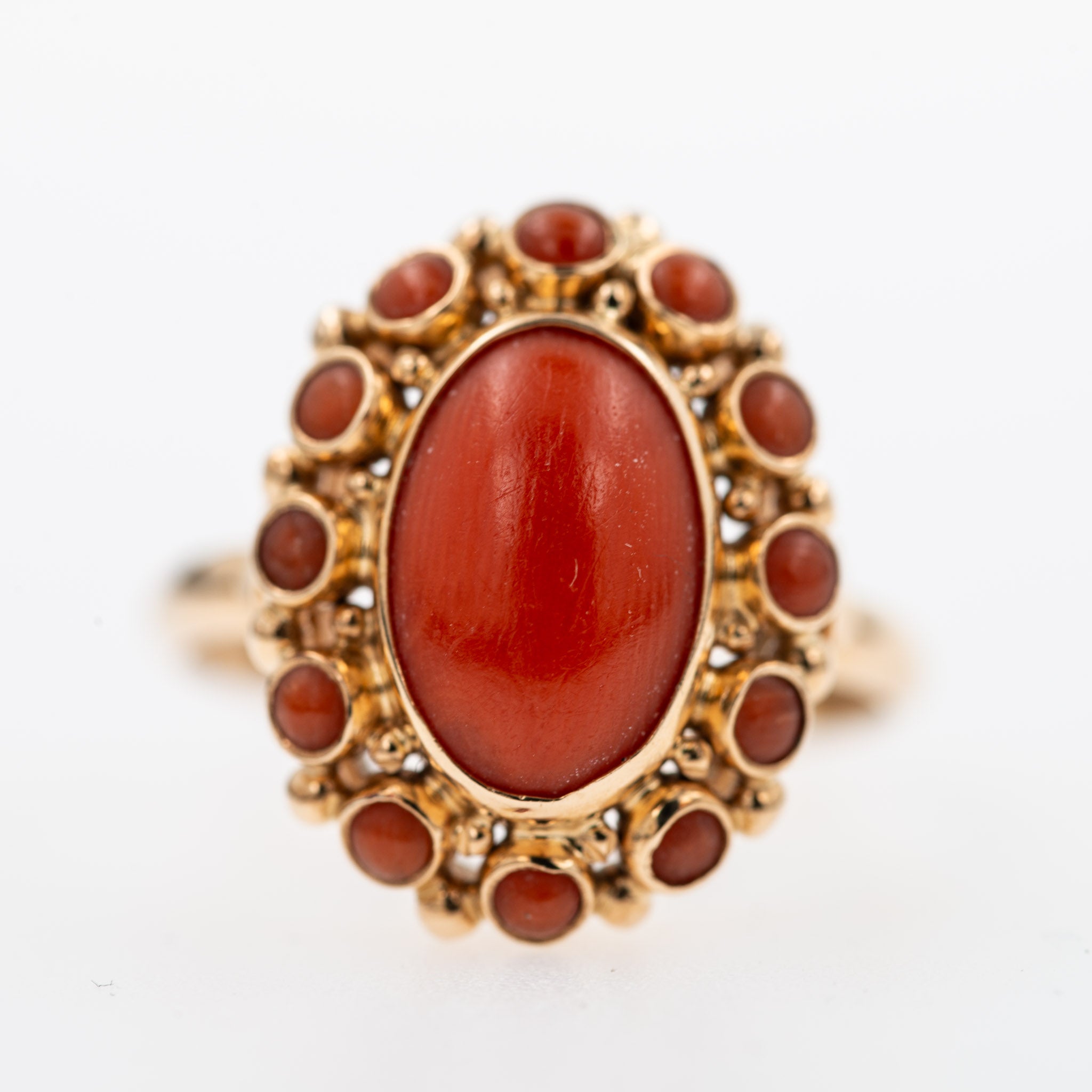 Dutch coral ring in 14K solid gold