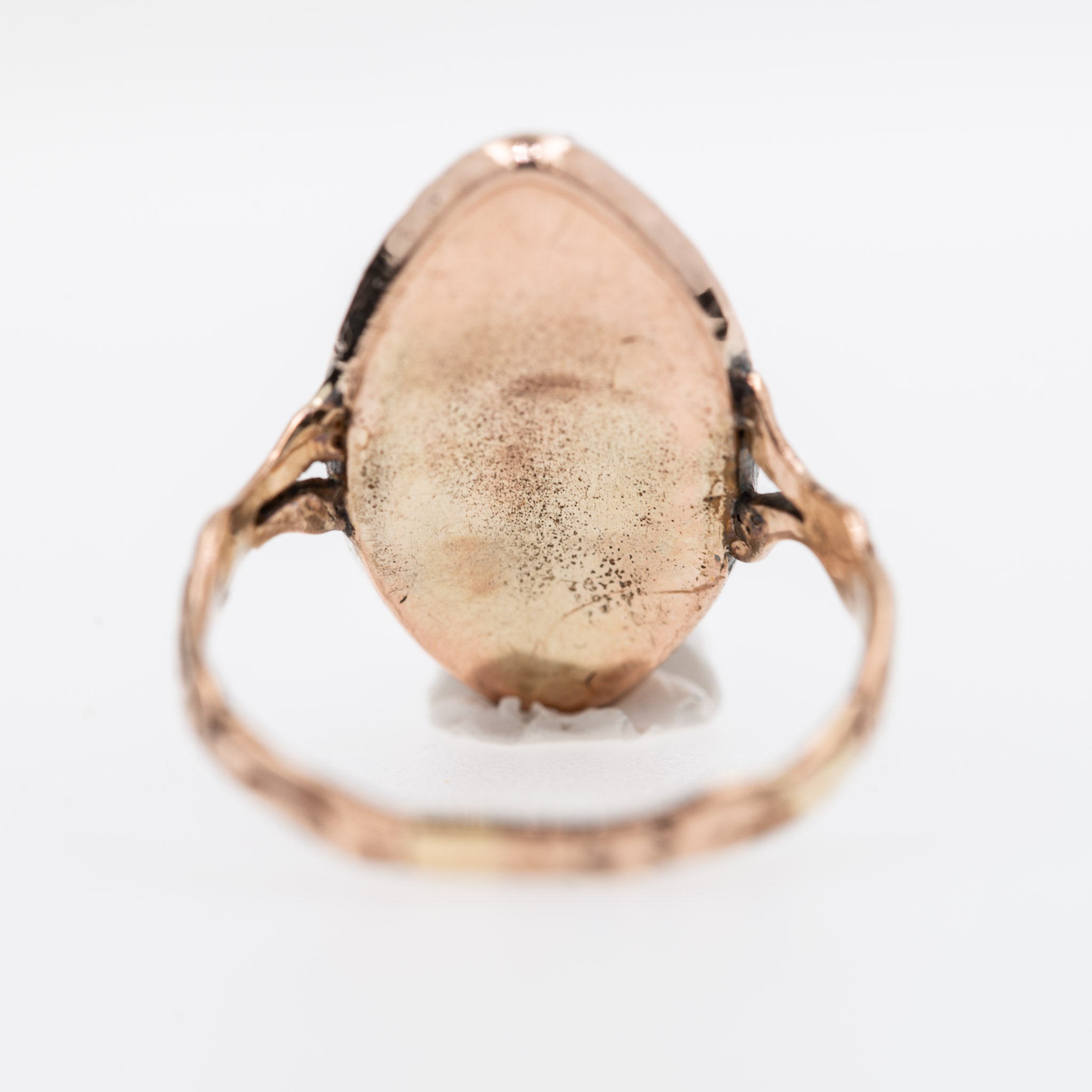 Georgian Rosecut Diamond Bristol Glass Monogram Ring J/S