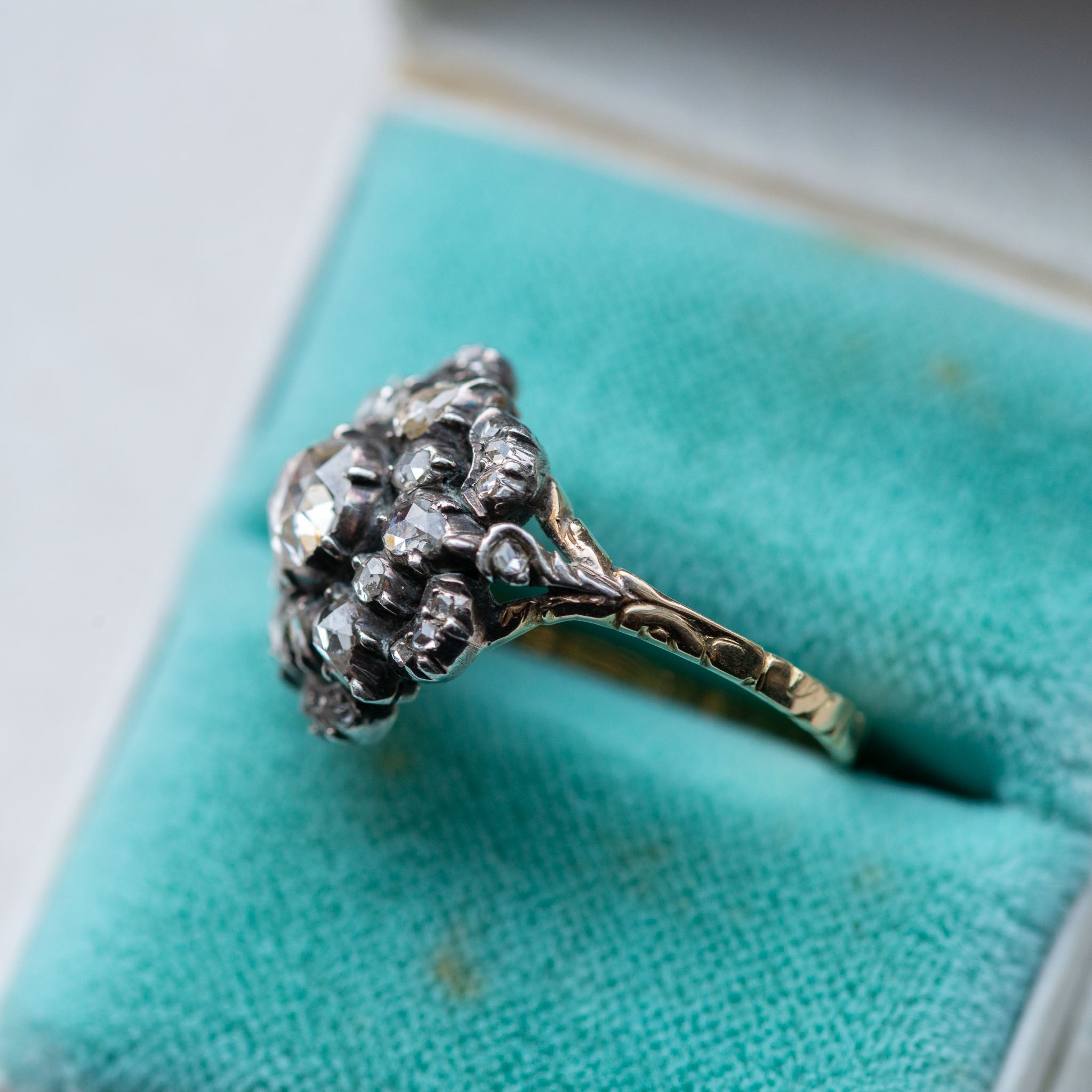 Rosecut Diamond Entourage Ring - Antique Castle Rings