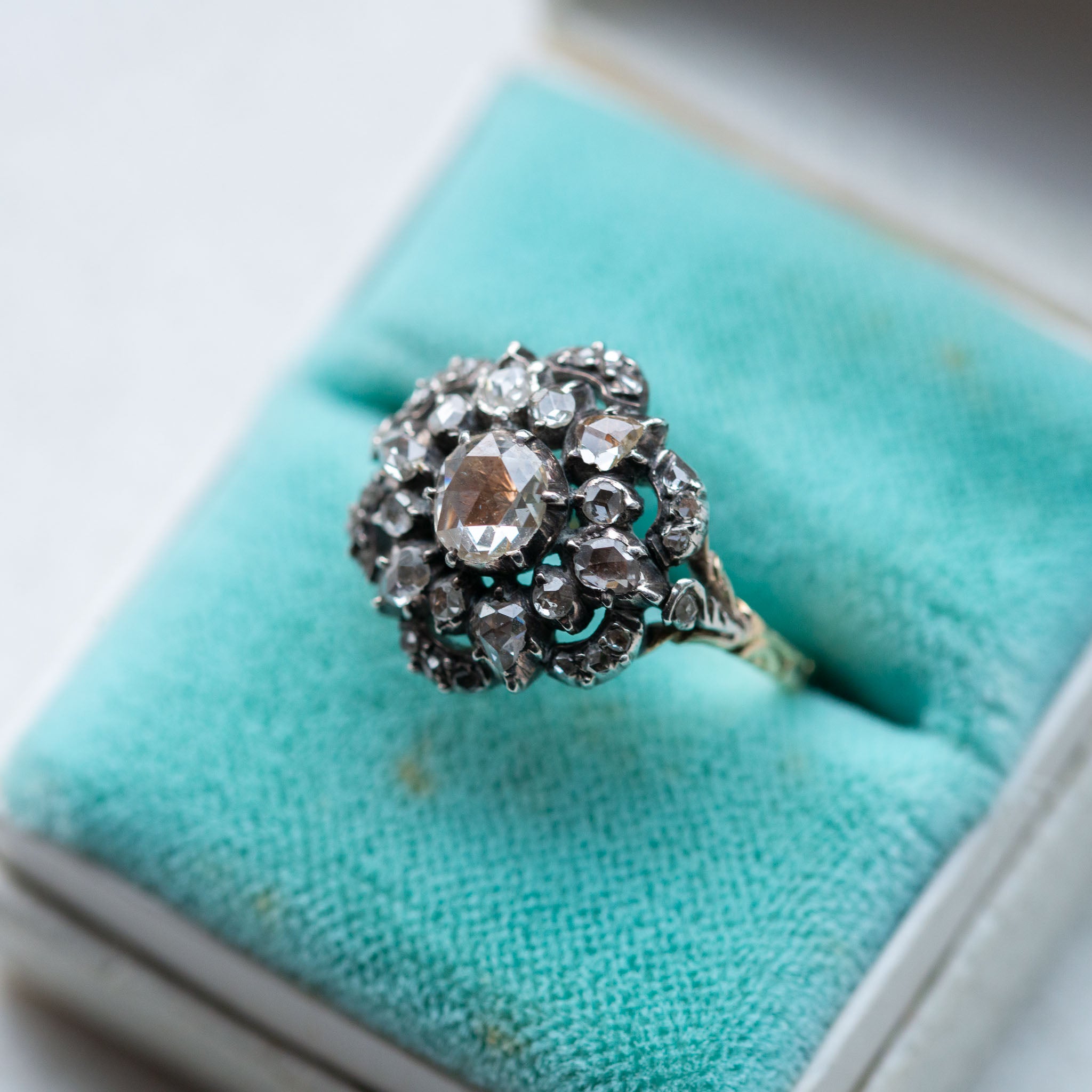 Rosecut Diamond Entourage Ring - Antique Castle Rings