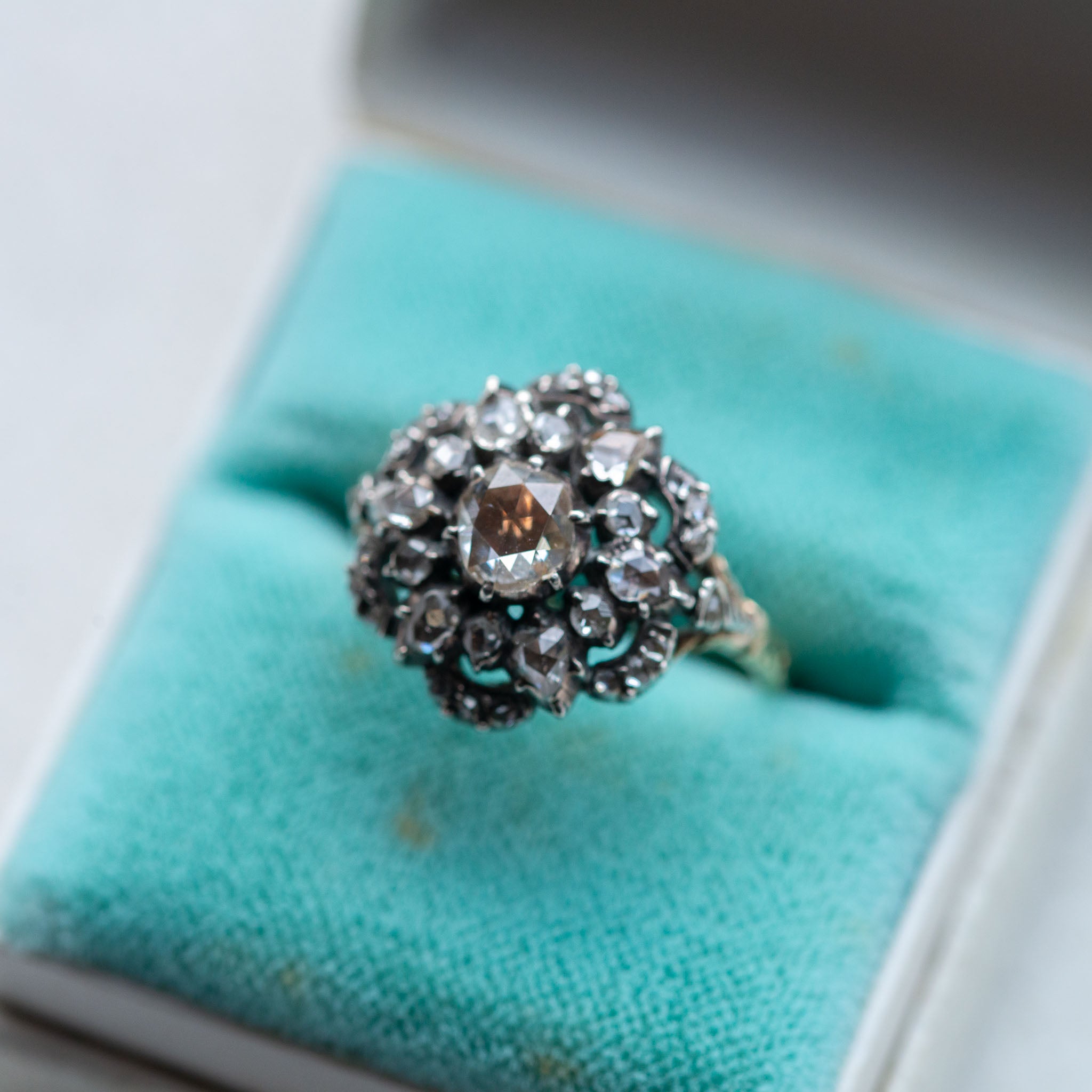 Rosecut Diamond Entourage Ring - Antique Castle Rings