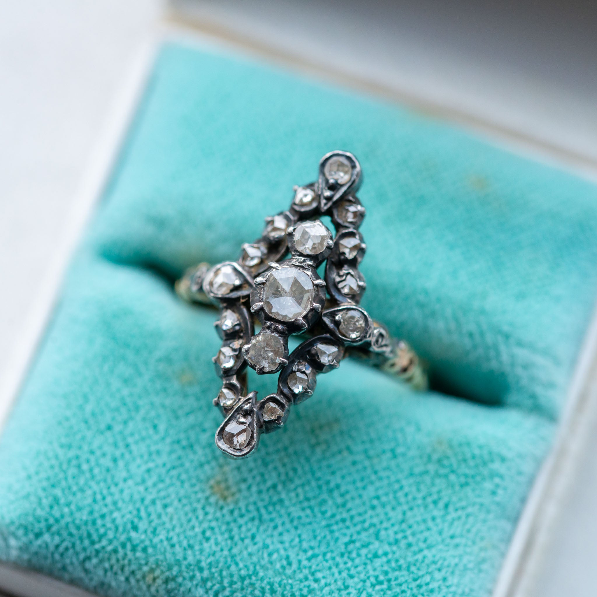 Marquise Rosecut Diamond Ring - Antique Castle Rings