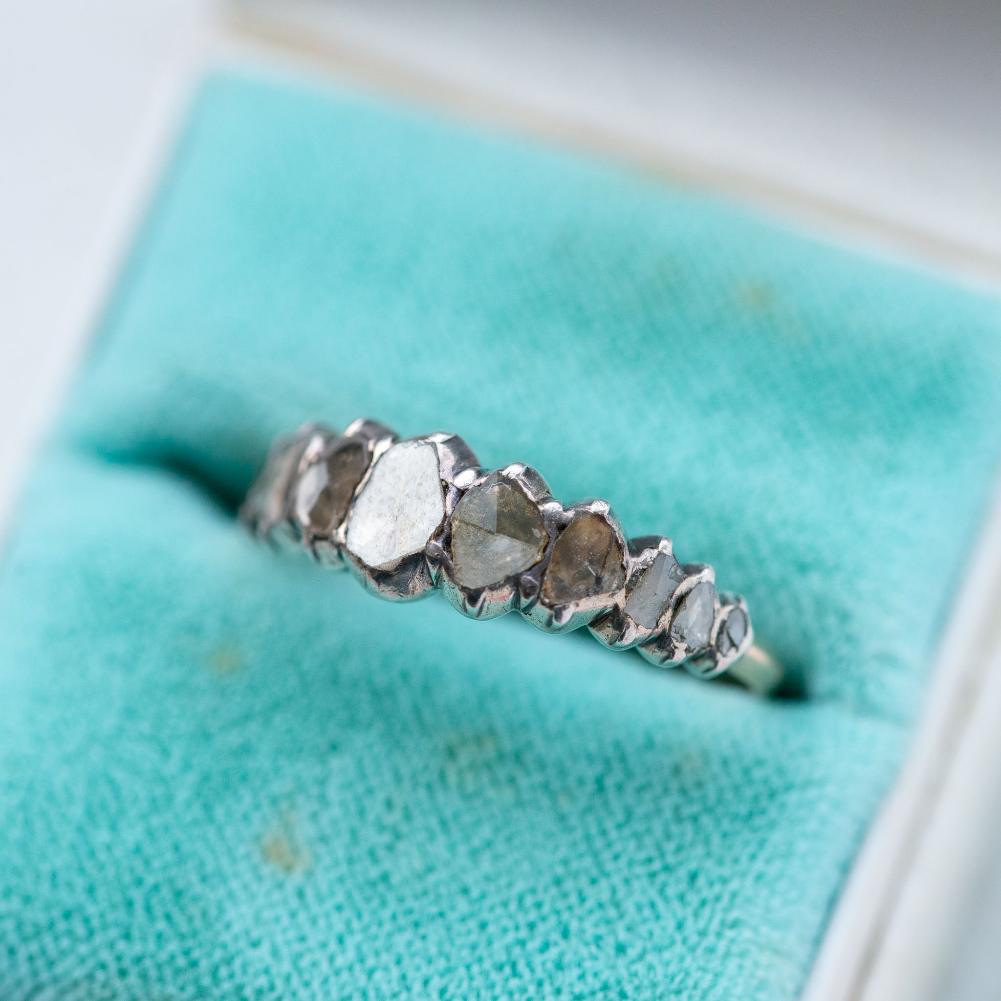 Georgian Rosecut Diamond Half Hoop Ring