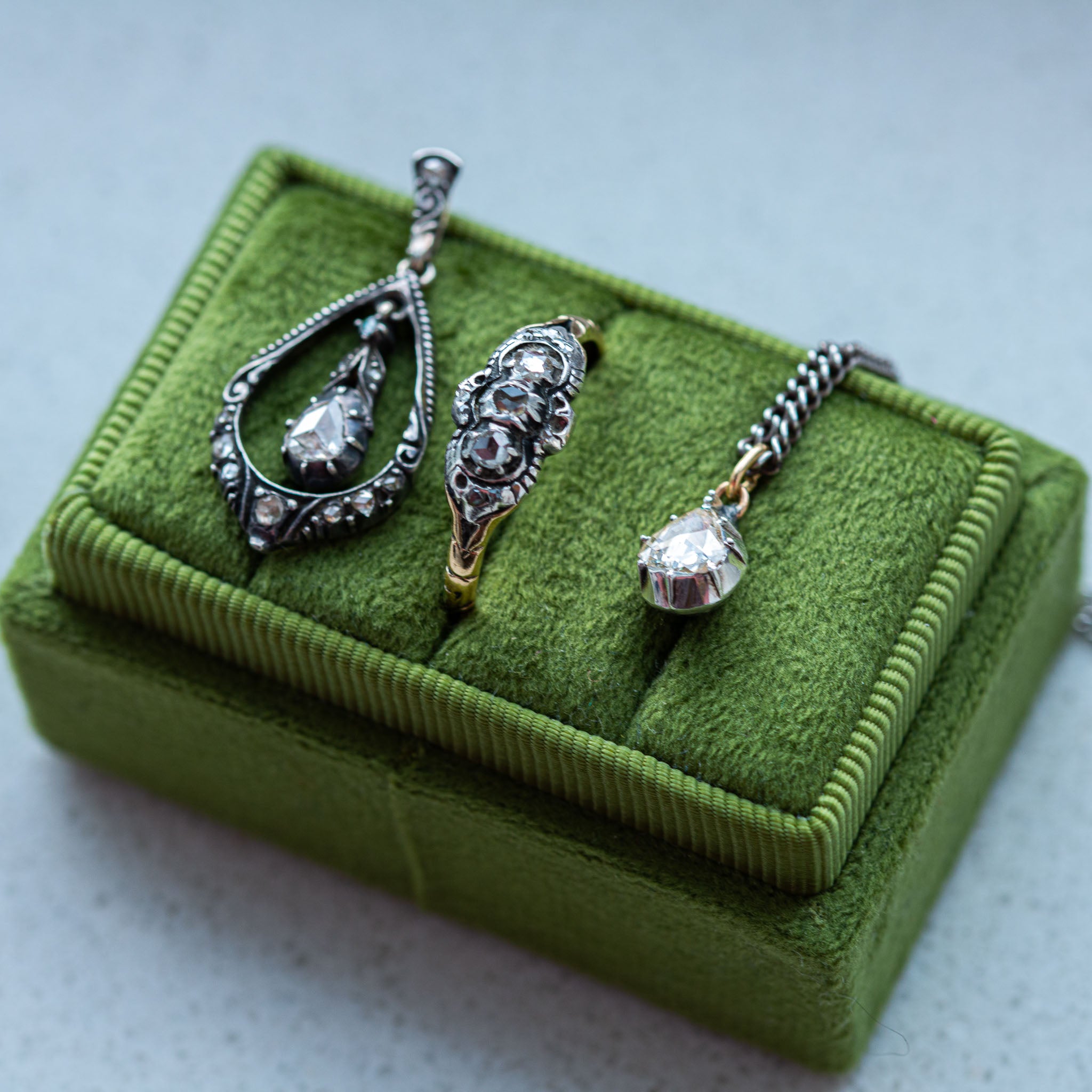 Antique Dutch Foiled Rosecut Diamond Pendant