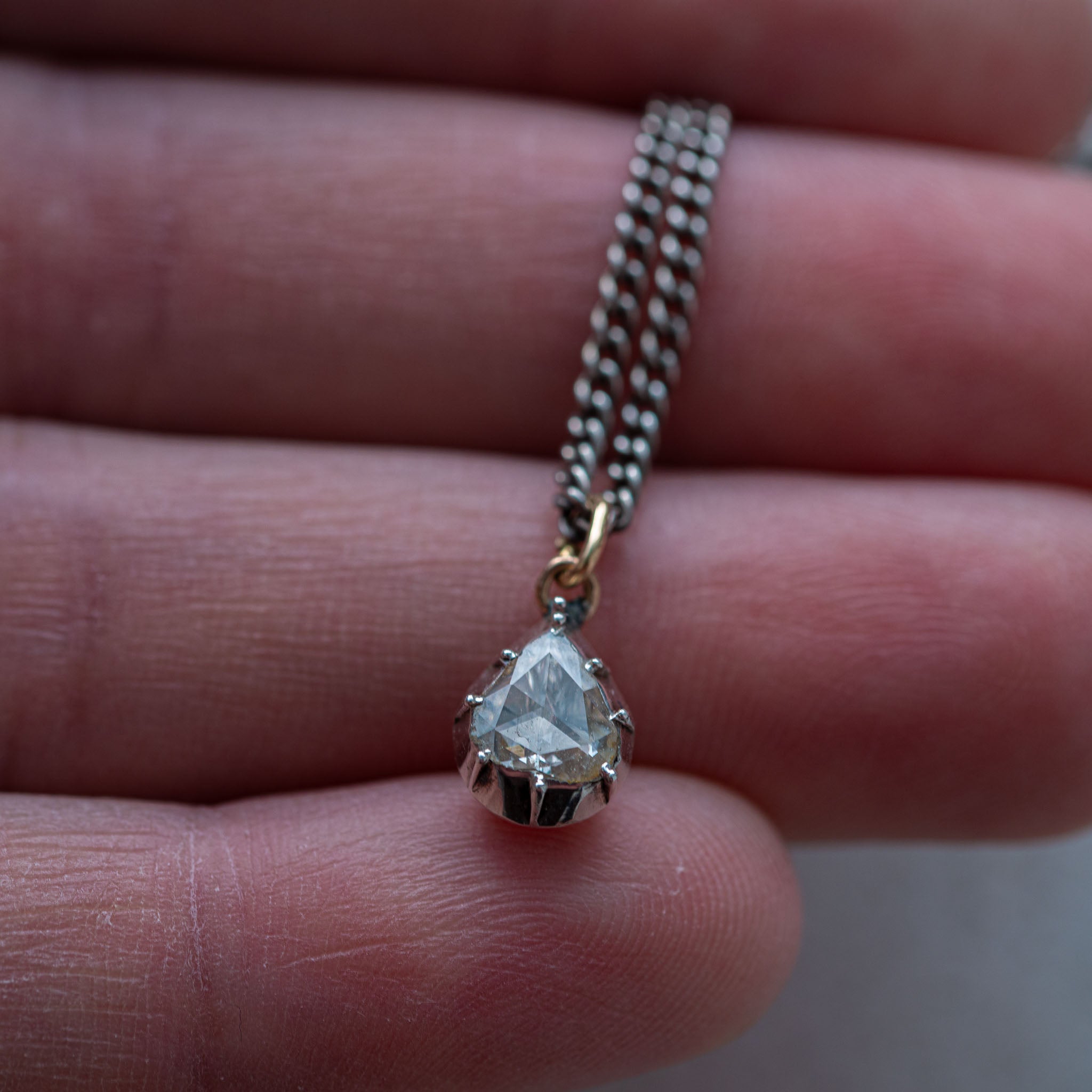 Antique Dutch Foiled Rosecut Diamond Pendant