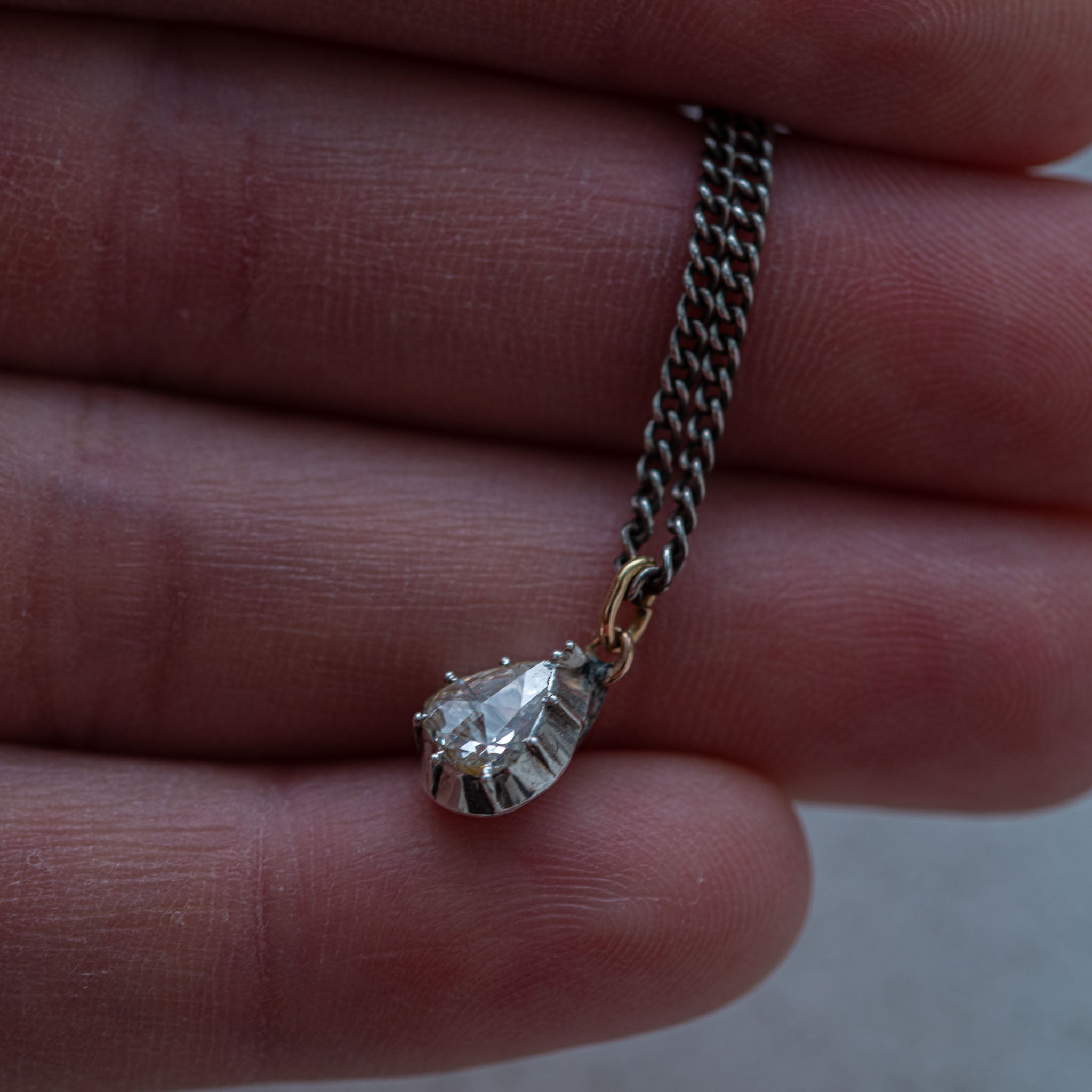 Antique Dutch Foiled Rosecut Diamond Pendant