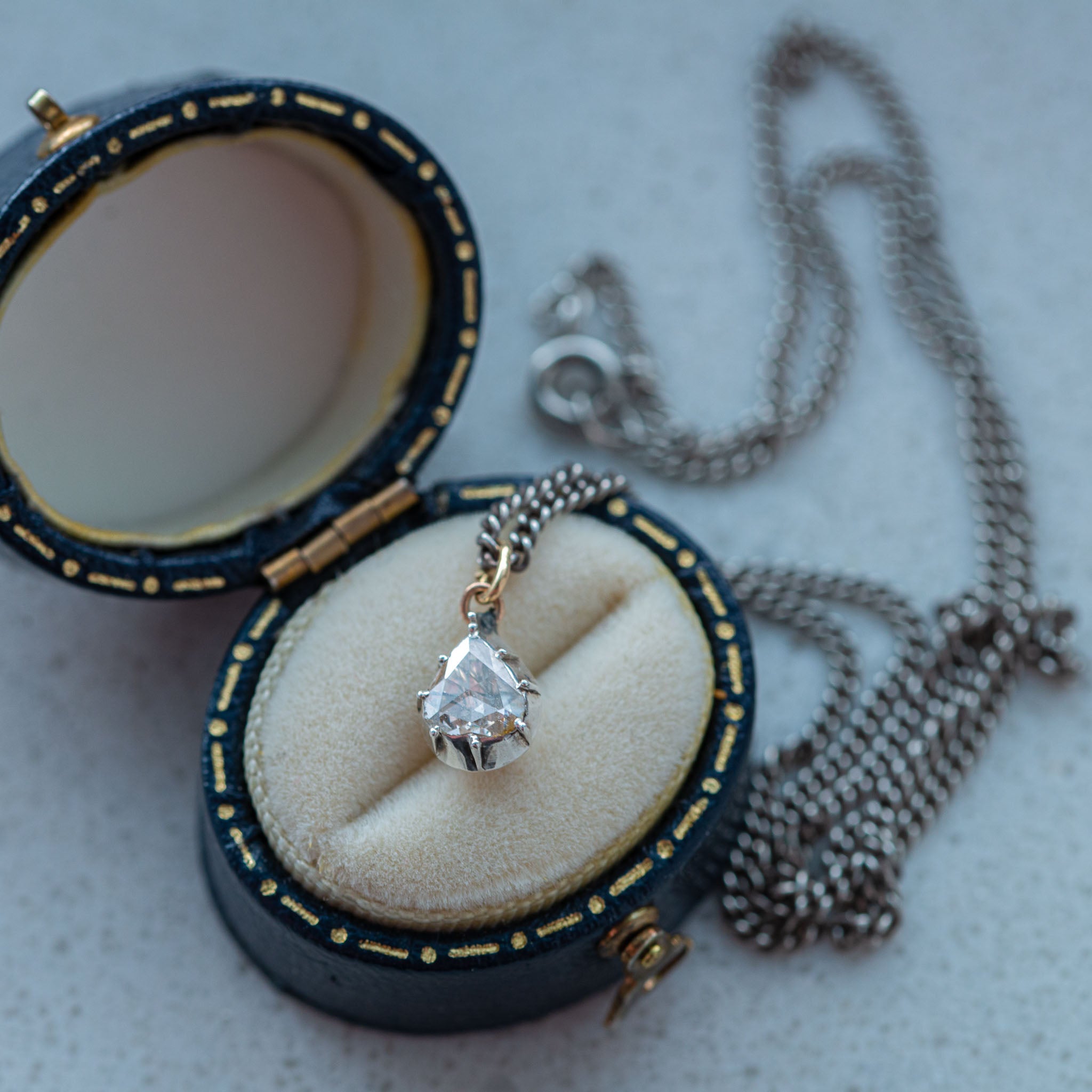 Antique Dutch Foiled Rosecut Diamond Pendant
