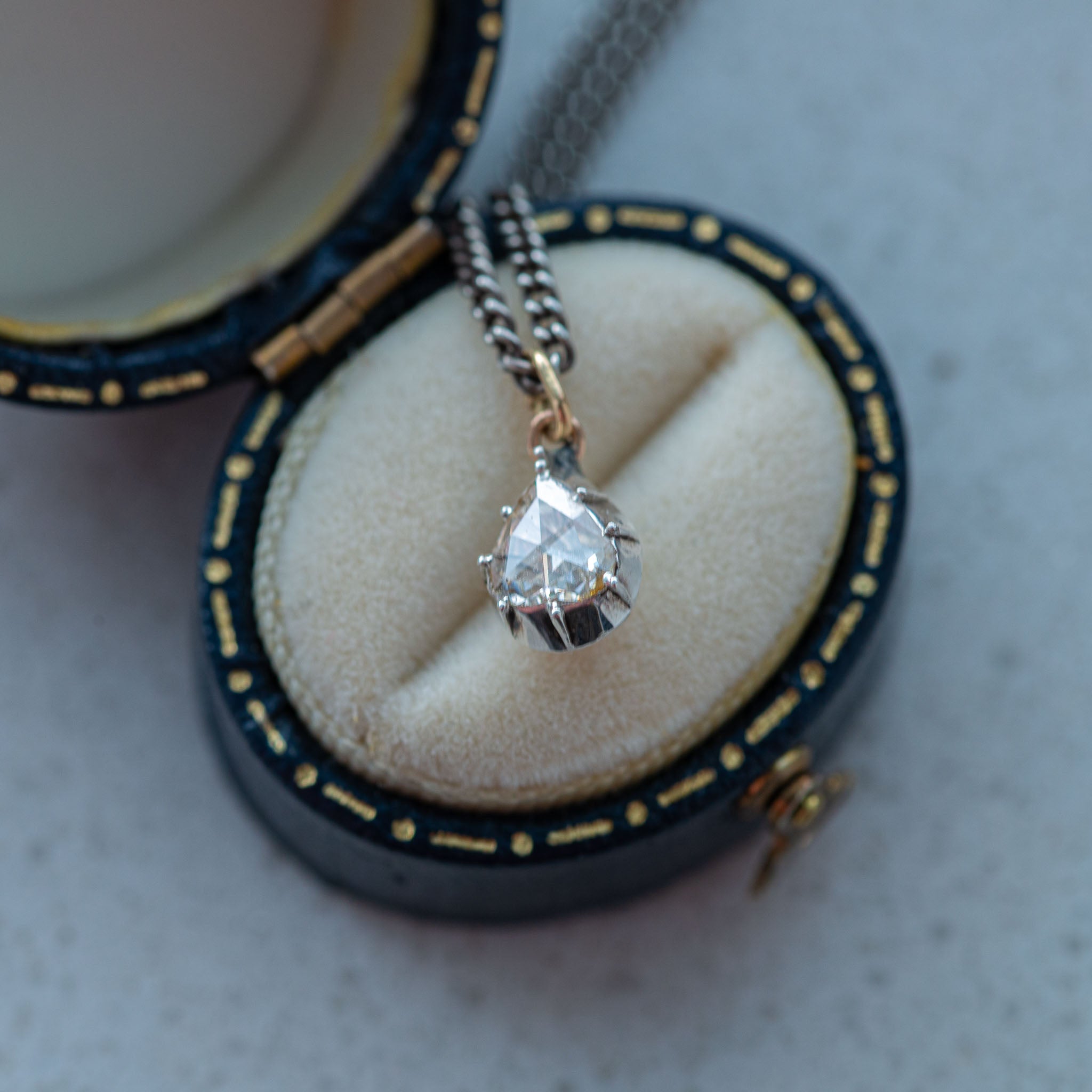 Antique Dutch Foiled Rosecut Diamond Pendant