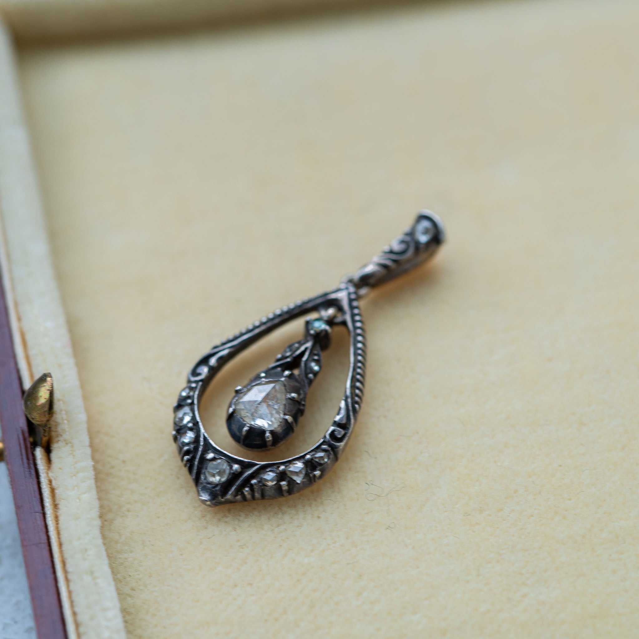 Antique Dutch Foiled Rosecut Diamond Pendant