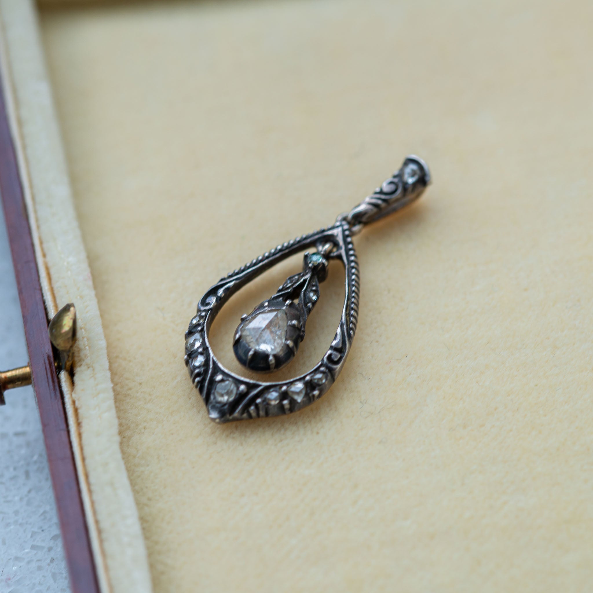 Antique Dutch Foiled Rosecut Diamond Pendant