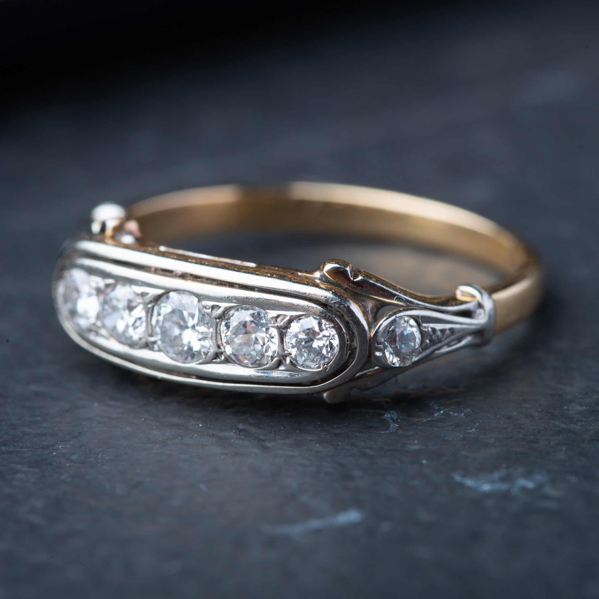 Art Deco Five Stone Diamond Ring - Luxoria Vita