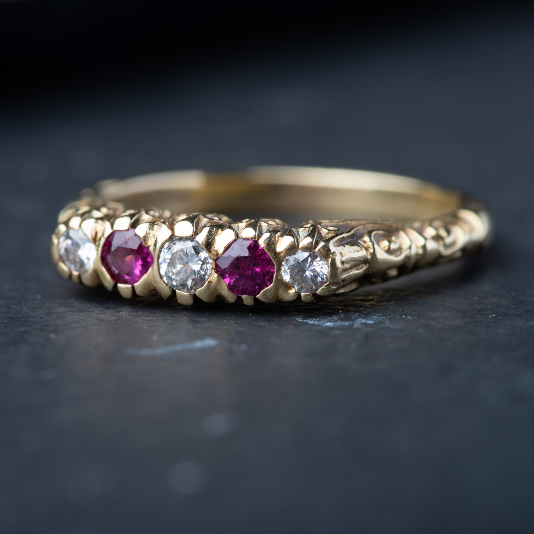 Antique Ruby Diamond Ring - Luxoria Vita