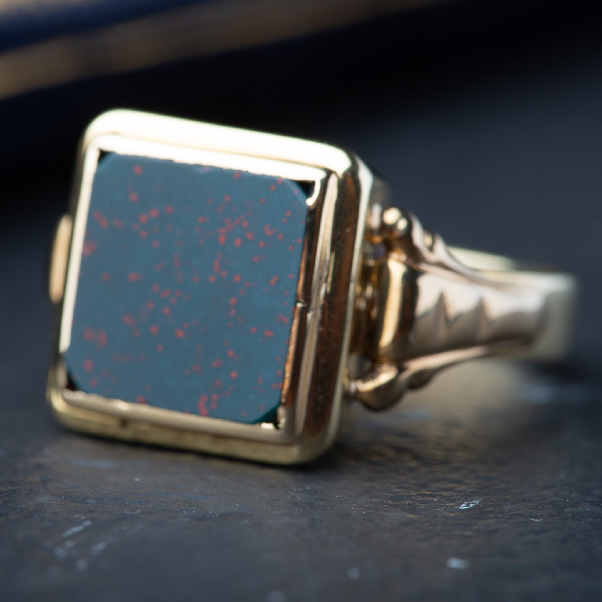 Vintage unisex bloodstone ring