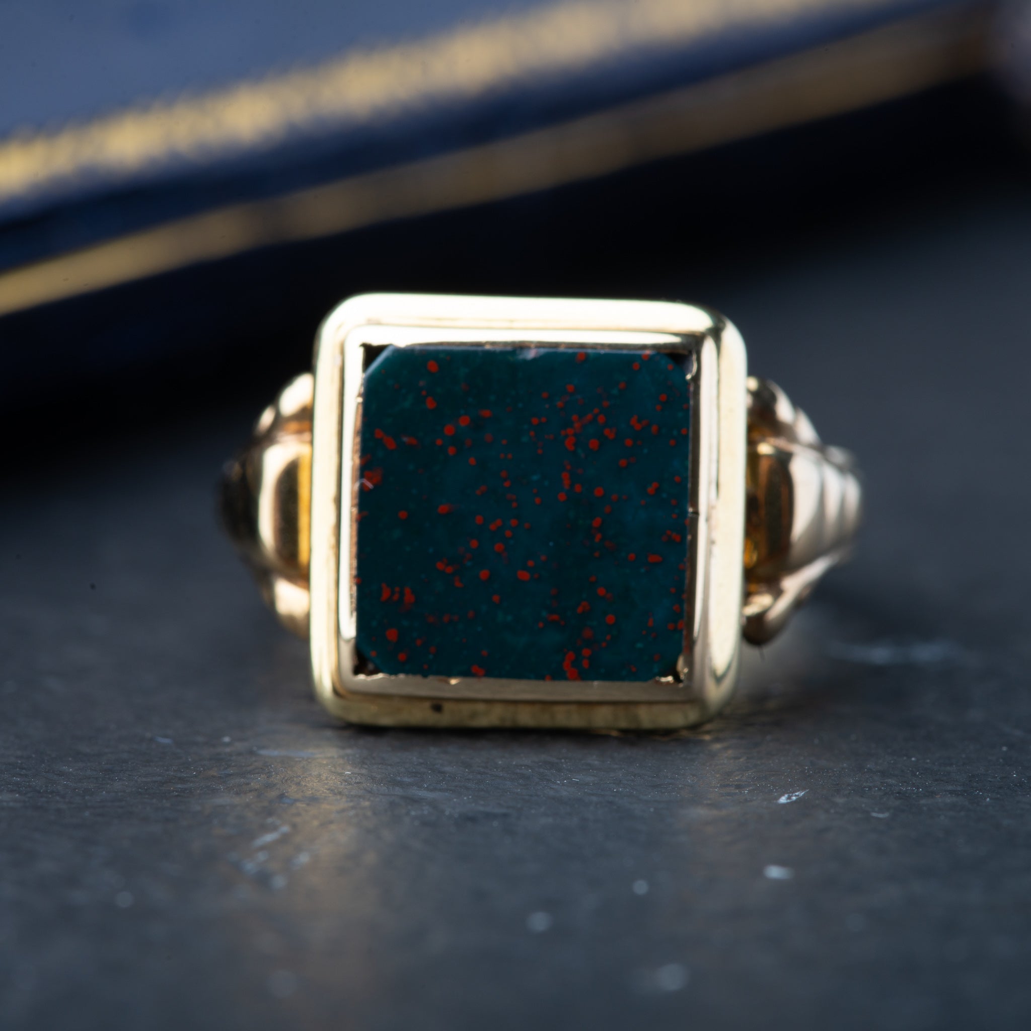 Vintage unisex bloodstone ring