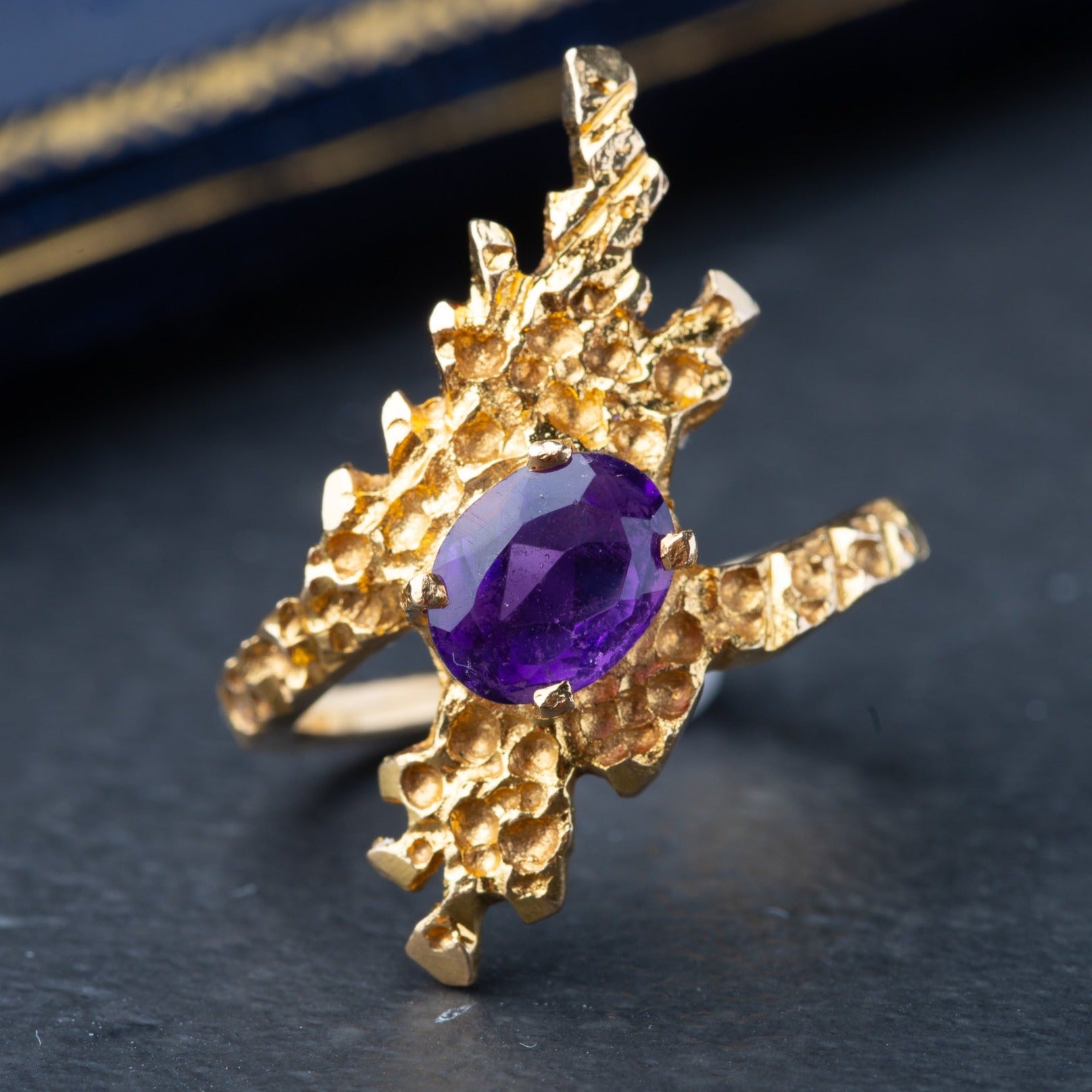 Vintage Assymetric Sapphire Ring - Luxoria Vita