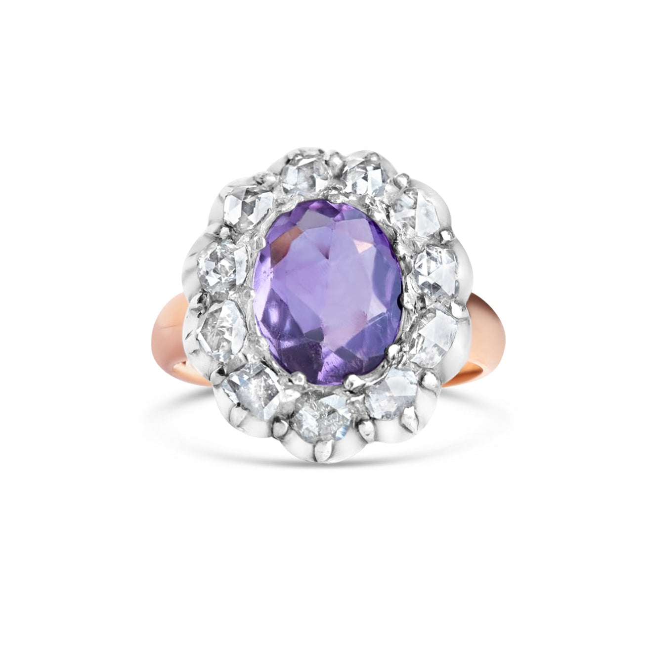 Victorian Amethyst Rosecut Diamond Ring