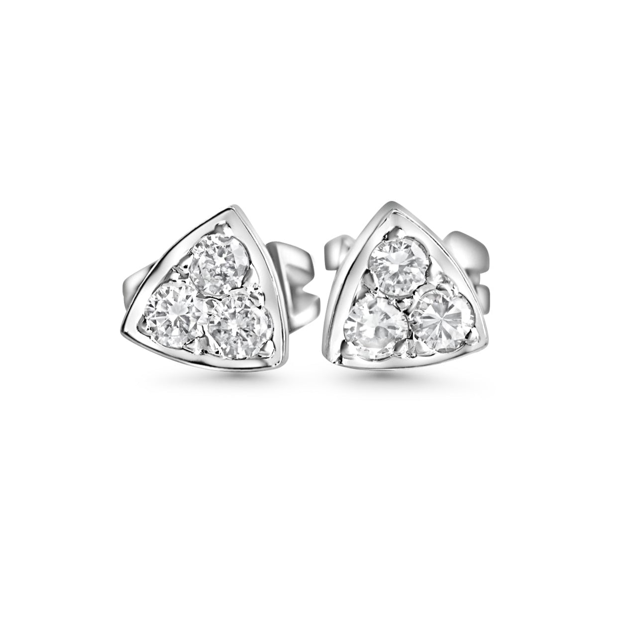 Modern Diamond Triangle Studs - Antique Castle Rings