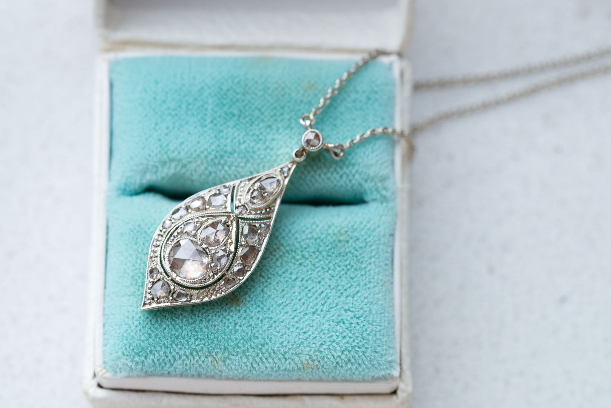 Art Deco Rosecut Diamond Necklace