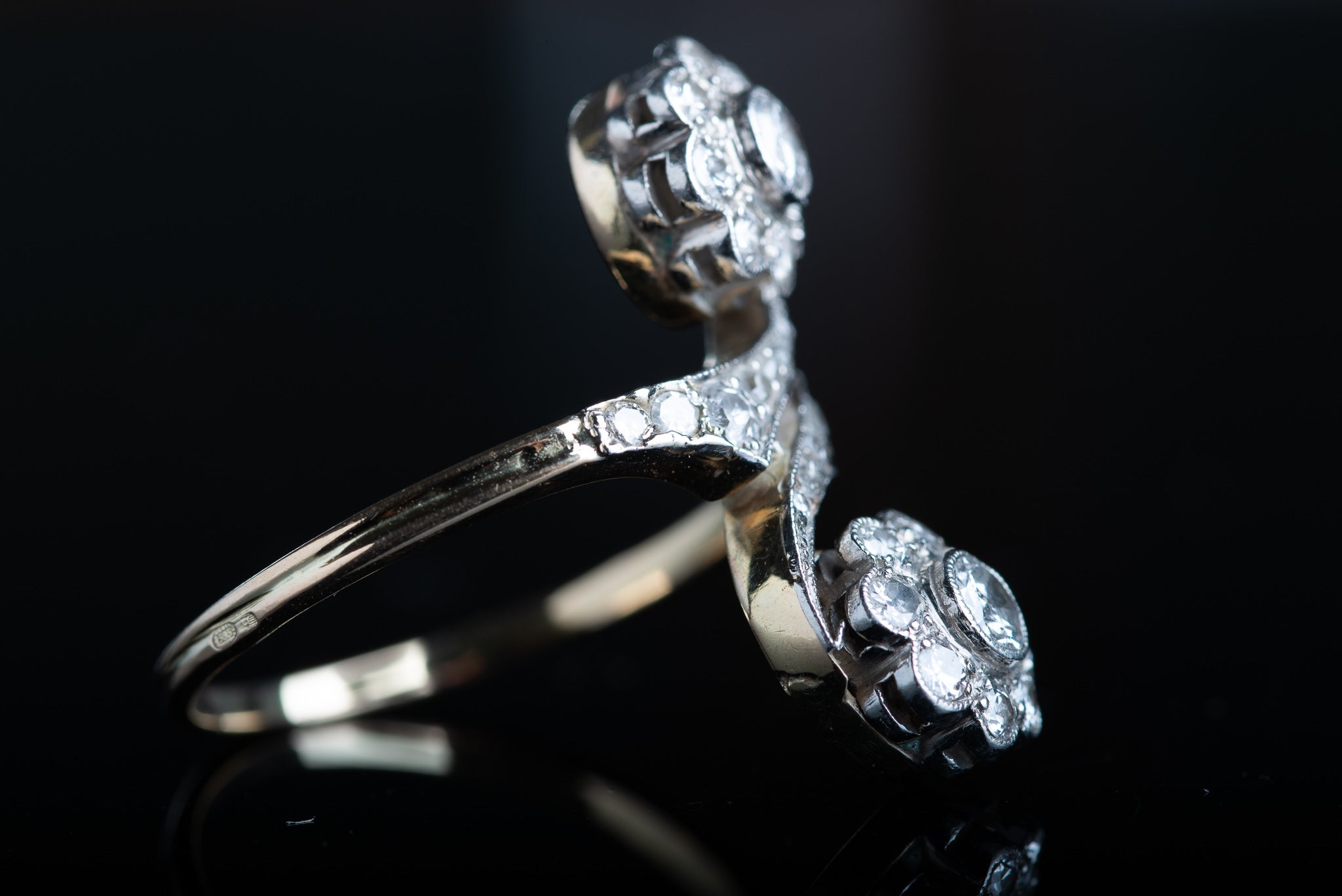 Edwardian Statement Floral Toi & Moi Diamond Ring - LUXORIA VITA