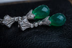 Art Deco Style Agate Diamond Earrings - LUXORIA VITA