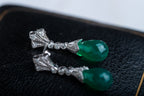 Art Deco Style Agate Diamond Earrings - LUXORIA VITA