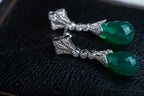 Art Deco Style Agate Diamond Earrings - LUXORIA VITA