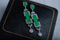Art Deco Style Agate Onyx Diamond Earrings - LUXORIA VITA