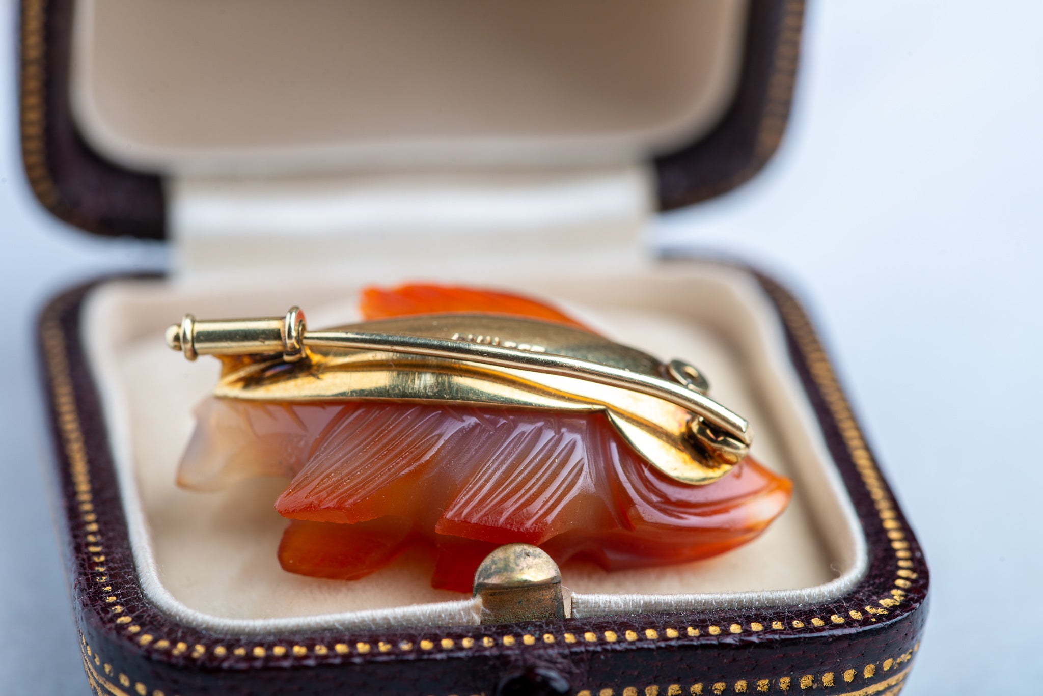 Vintage Diamond Red Carp Brooch in 14K Gold - LUXORIA VITA