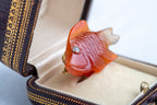 Vintage Diamond Red Carp Brooch in 14K Gold - LUXORIA VITA