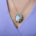 Antique Diamond Halo Portait Pendant Brooch - LUXORIA VITA