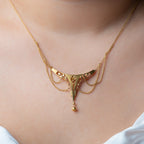 Art Nouveau Floral Lavalier Necklace - LUXORIA VITA