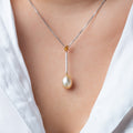 Vintage Pearl Citrine and Diamond Pendant - LUXORIA VITA
