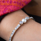 Art Deco Style 4.60ct Diamond Pearl Bracelet - LUXORIA VITA
