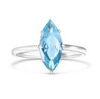Marquise Aquamarine Platinum Ring - LUXORIA VITA