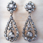 Victorian Dutch Rosecut Diamond Drop Earrings - LUXORIA VITA