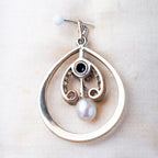 Edwardian Sapphire Diamond Pearl Pendant - LUXORIA VITA