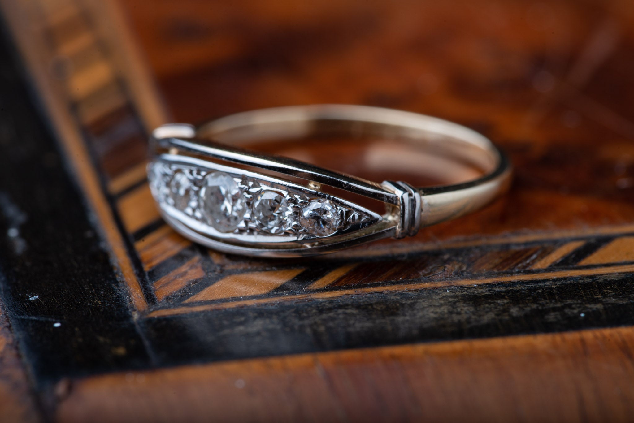 Vintage Diamond Boat Ring - LUXORIA VITA