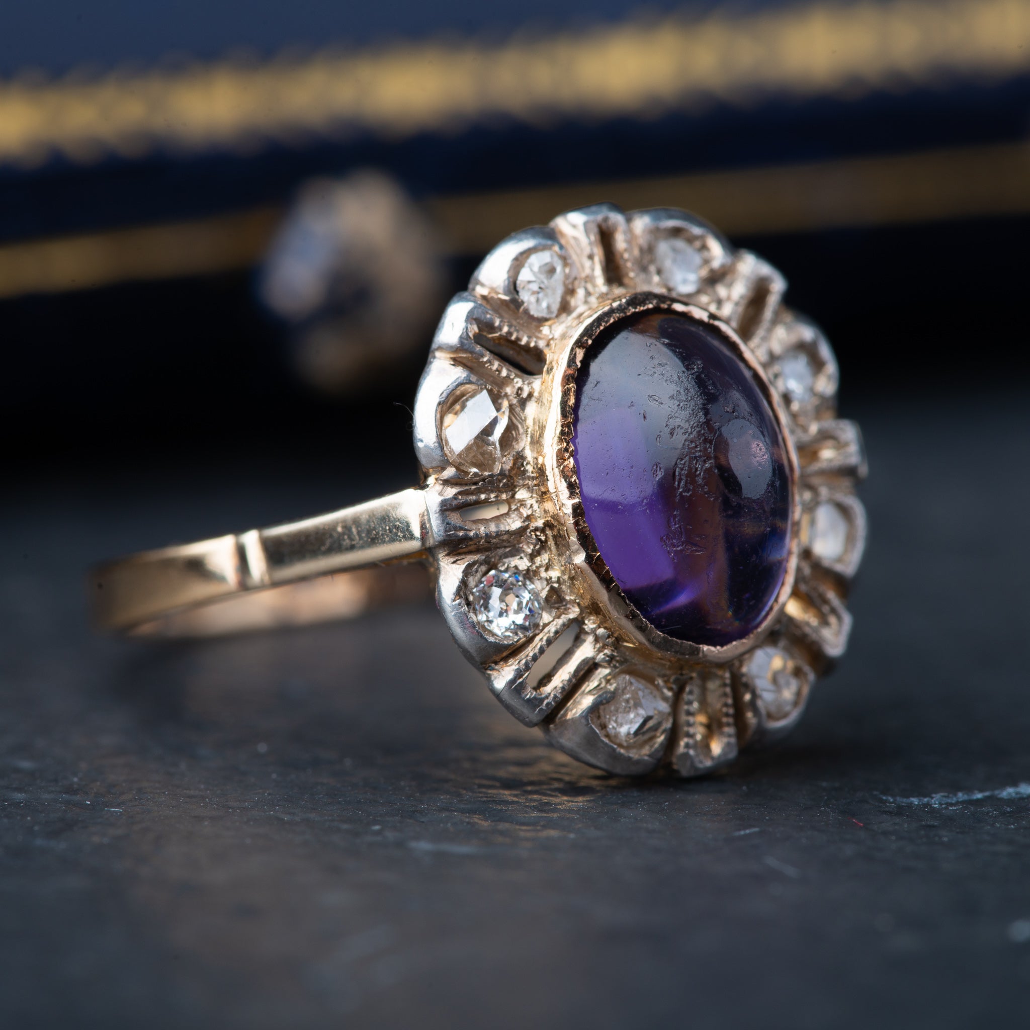 Vintage Amethyst Diamond Ring - Luxoria Vita