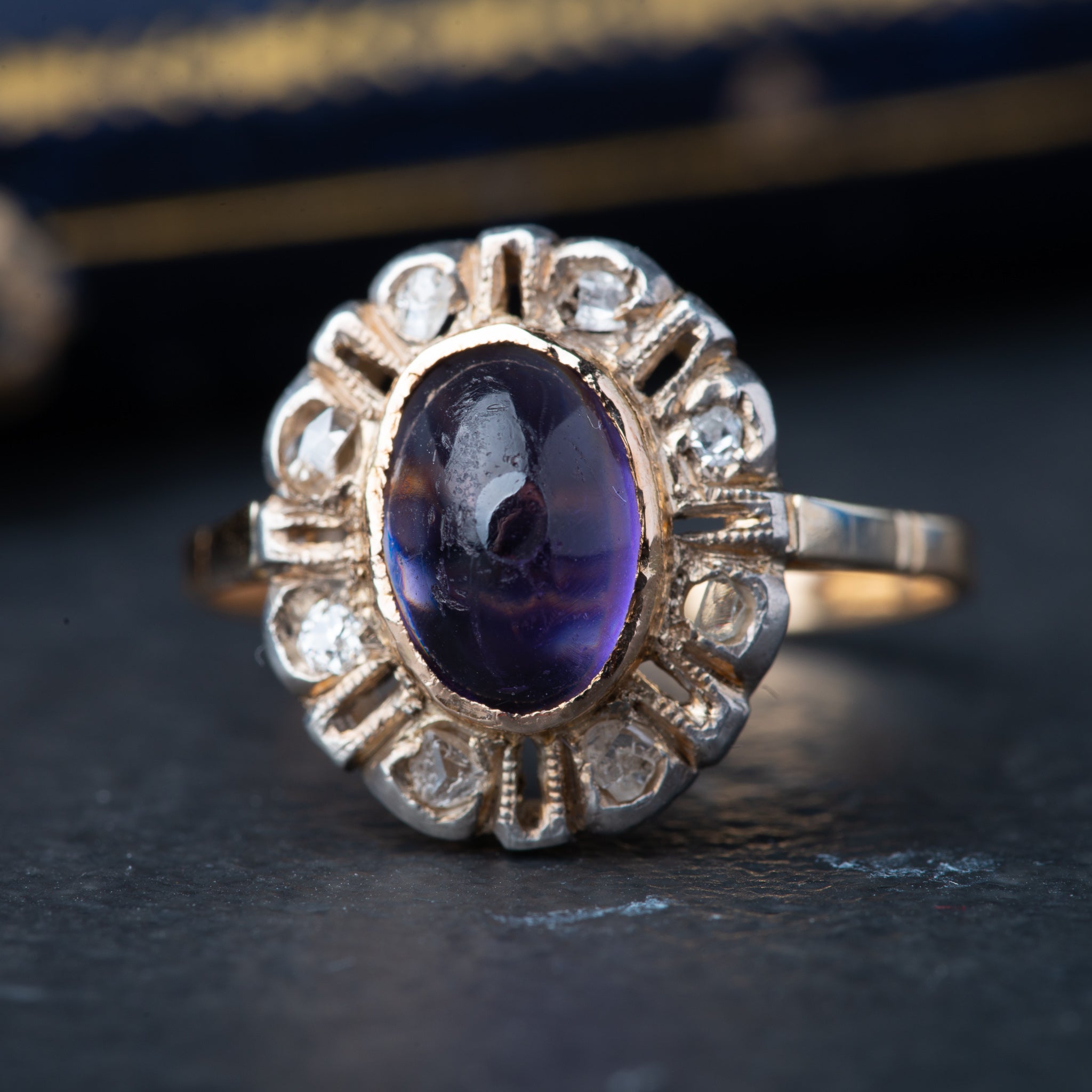 Vintage Amethyst Diamond Ring - Luxoria Vita