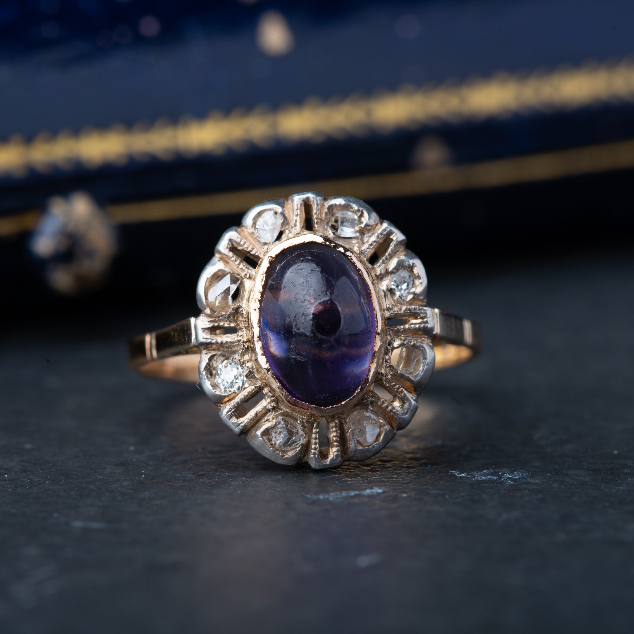 Vintage Amethyst Diamond Ring - Luxoria Vita