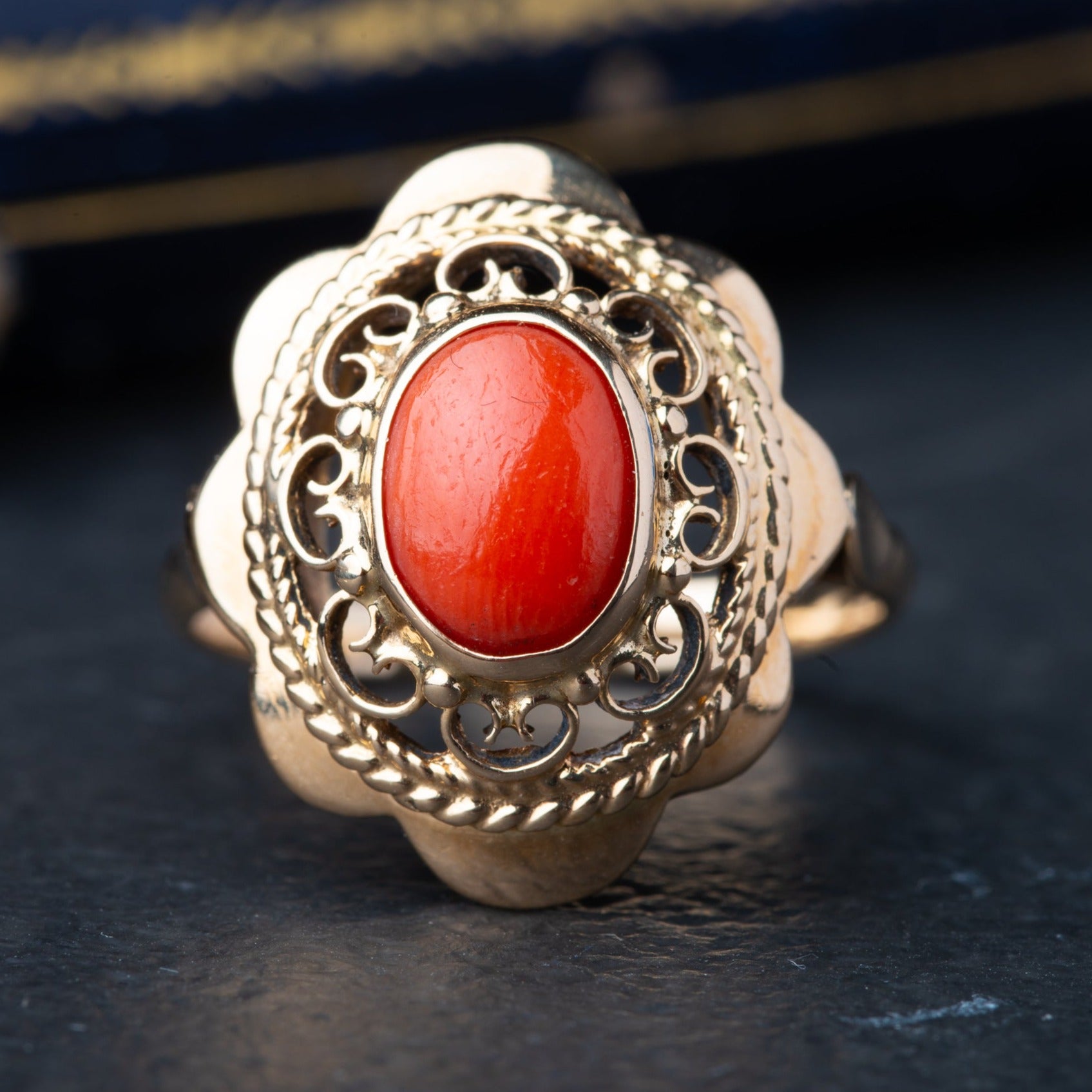 Vintage Dutch Coral Ring - Luxoria Vita