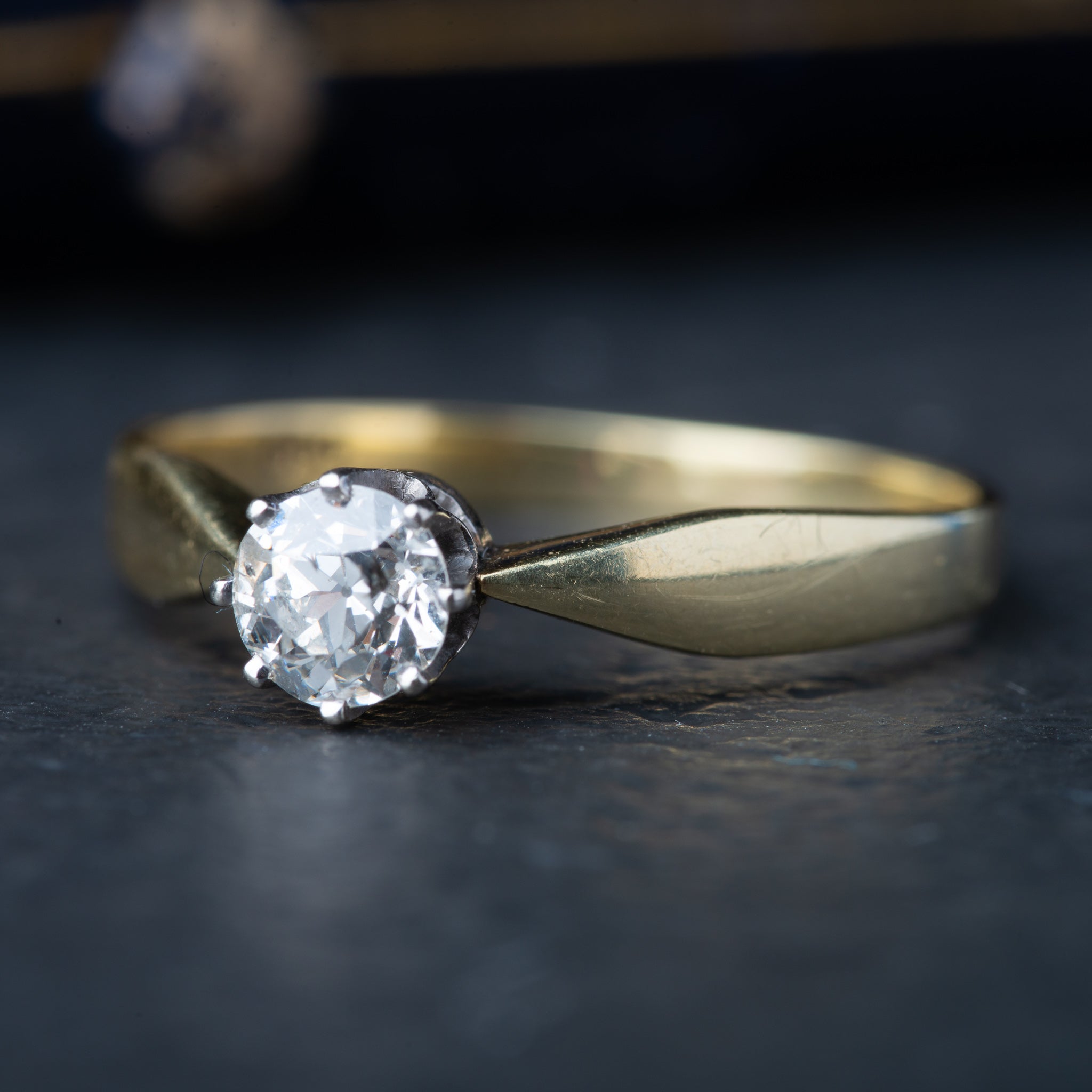 Vintage Old Mine Cut Diamond Ring