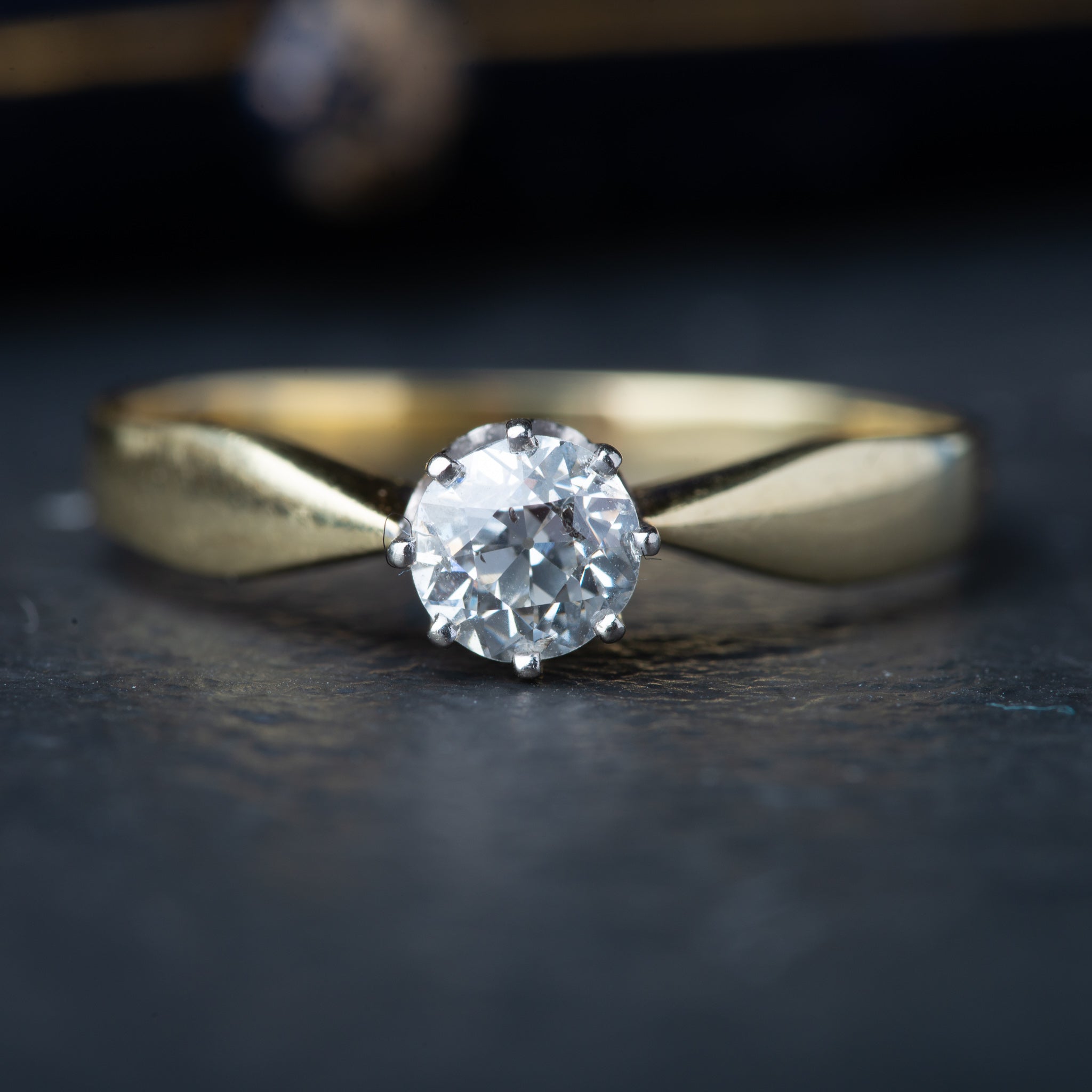 Vintage Old Mine Cut Diamond Ring