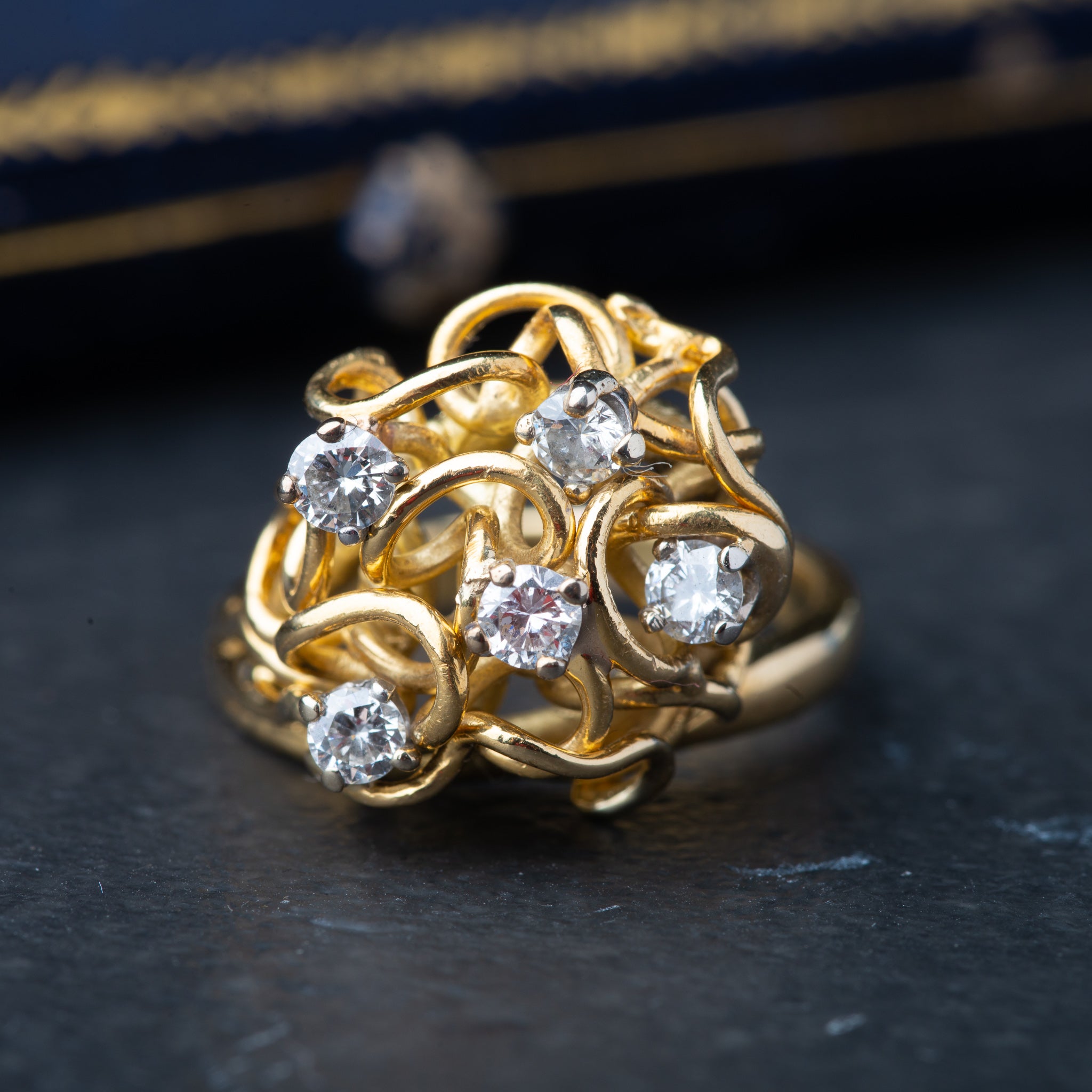 Vintage Brutalist Diamond Ring - Luxoria Vita