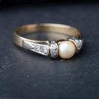 Vintage Pearl Diamond Ring - LUXORIA VITA