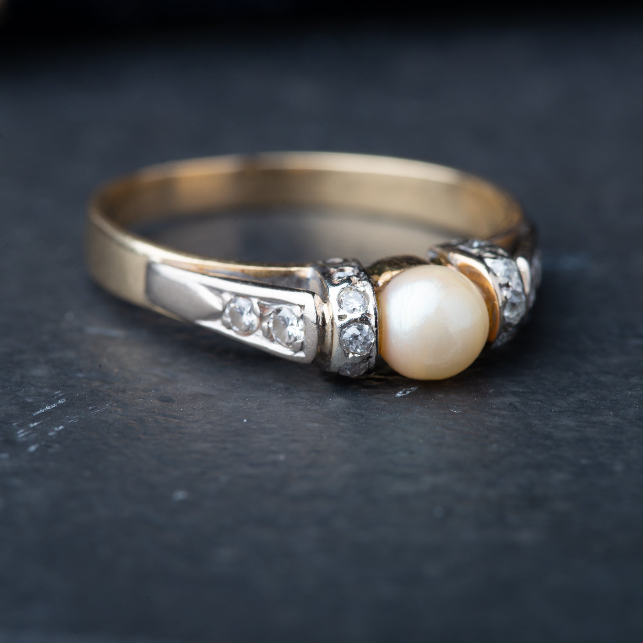 Vintage Pearl Diamond Ring